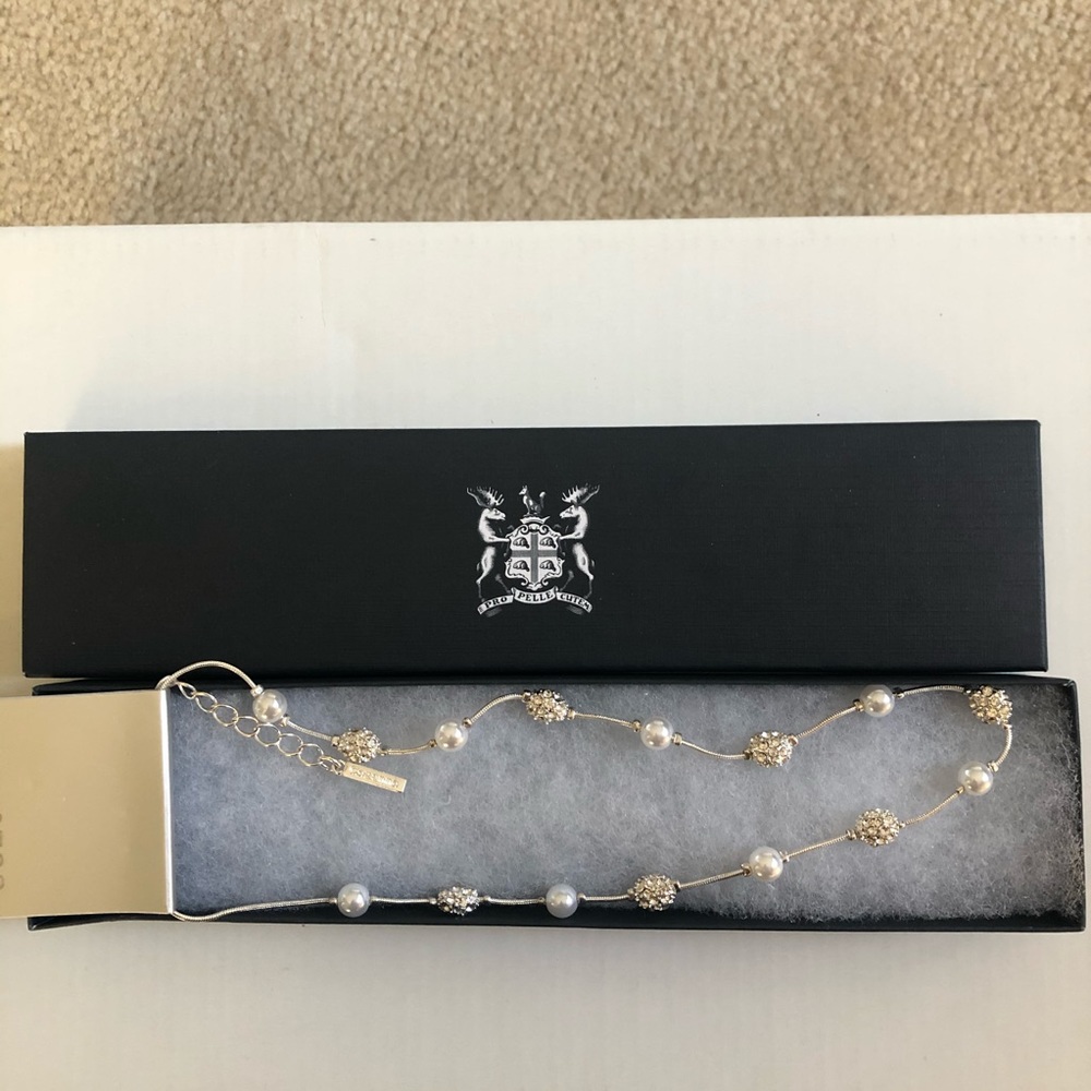 NWT Cezanne Pearl and Fireball Station Necklace